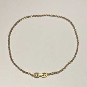 Vintage Givenchy Gold-Plated Twisted Elegant Gold Rope Chain Choker Necklace 14”